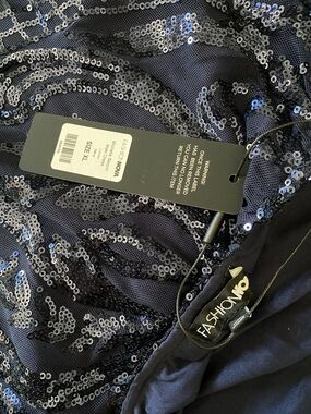 Fashion Nova Navy Sequin Maxi Dress